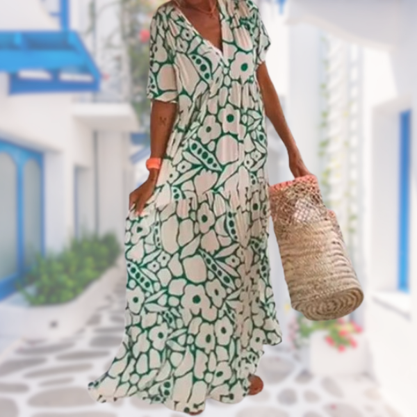 Angelica™ - Vestito estivo elegante con trame floreali