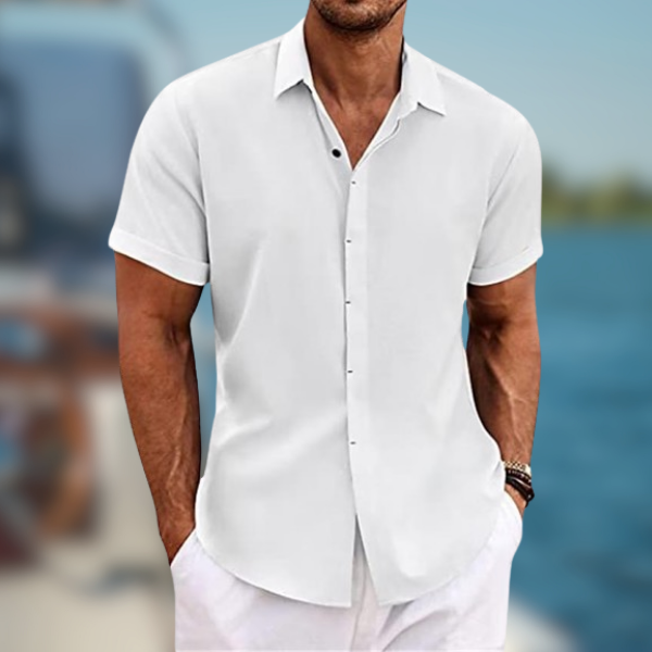 Lorenzo™ - Camicia estiva maniche corte fatta a mano