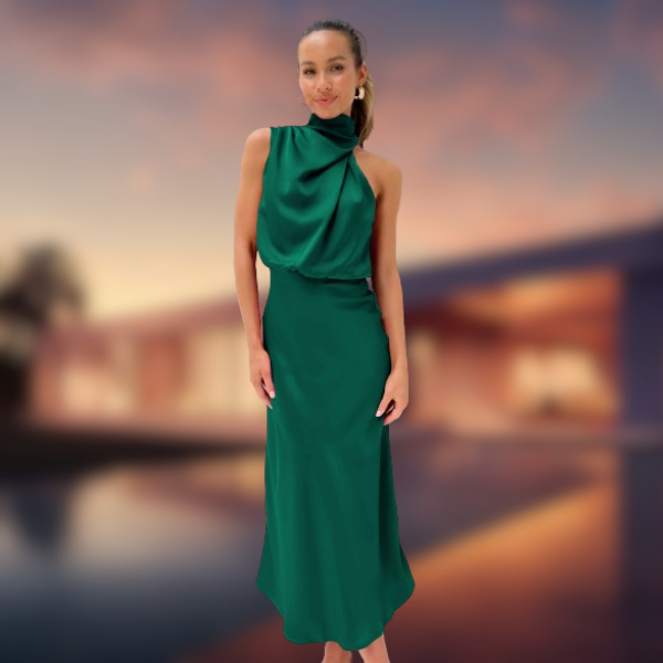 Letizia™ - Vestito elegante in raso senza maniche