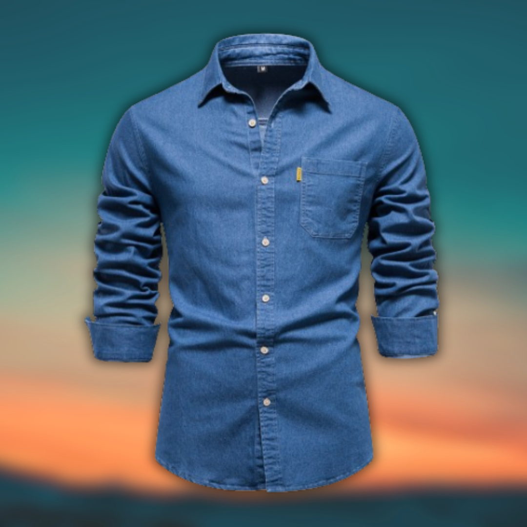 Paolo™ - Camicia in denim essenziale primaverile