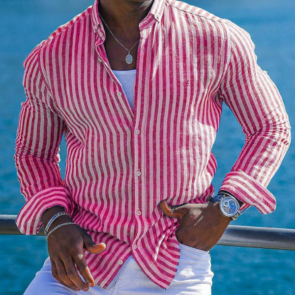 Gianluca™ - Camicia da uomo a righe elegante