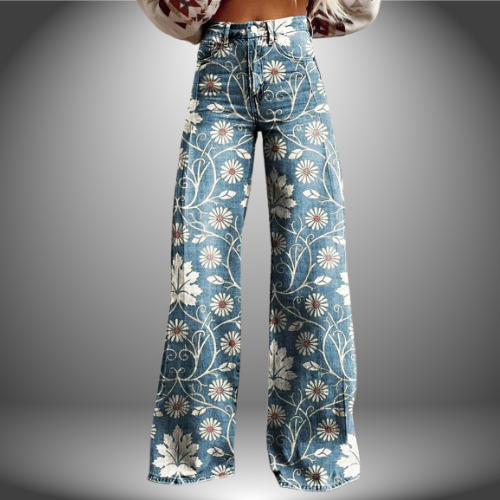 Leda™ | Pantaloni a Gamba Larga in Tessuto Premium