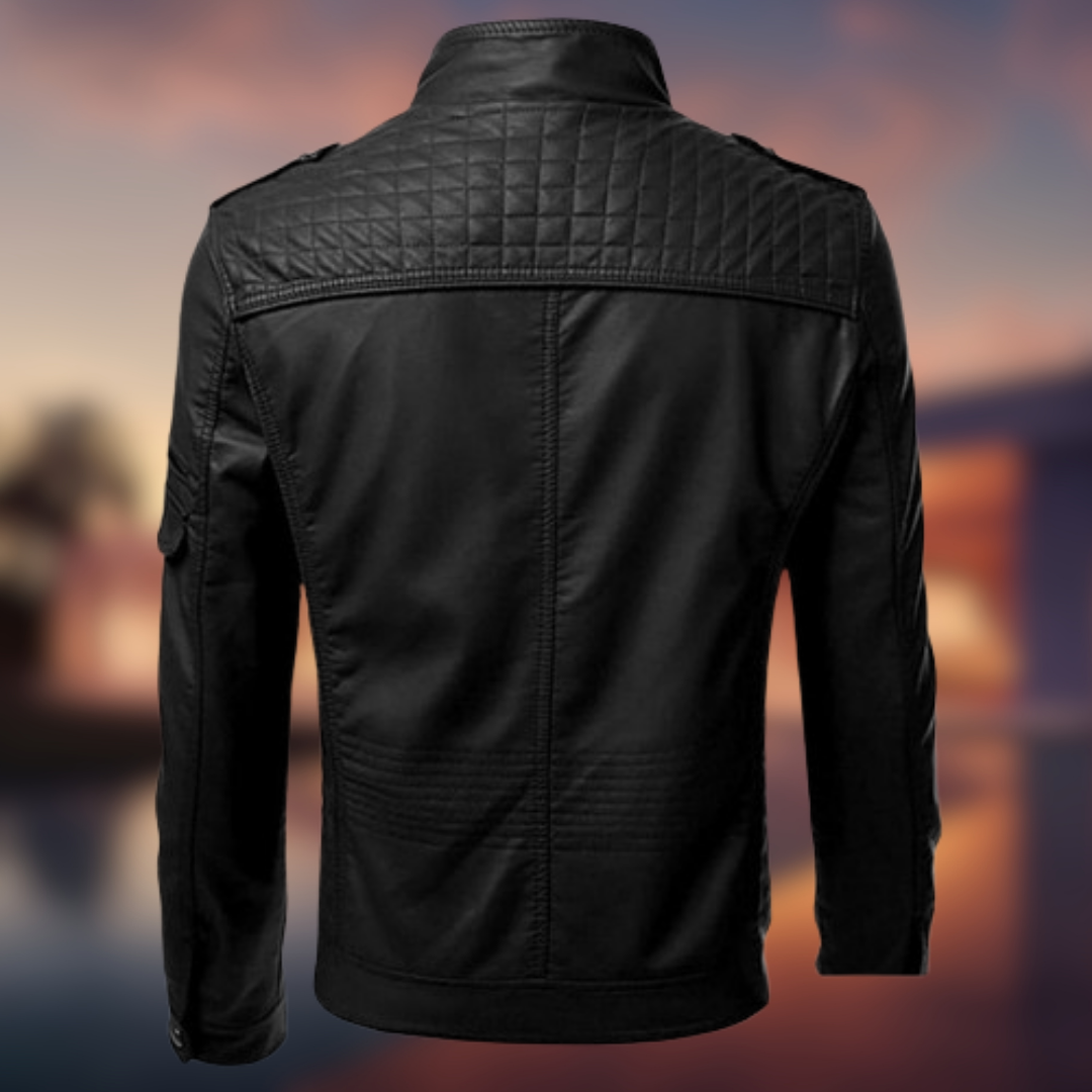 Christian™ - Giacca in pelle da uomo con cuciture raffinate