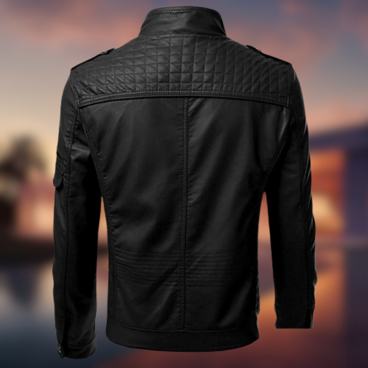 Christian™ - Giacca in pelle da uomo con cuciture raffinate