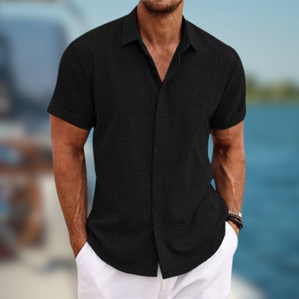 Lorenzo™ - Camicia estiva maniche corte fatta a mano