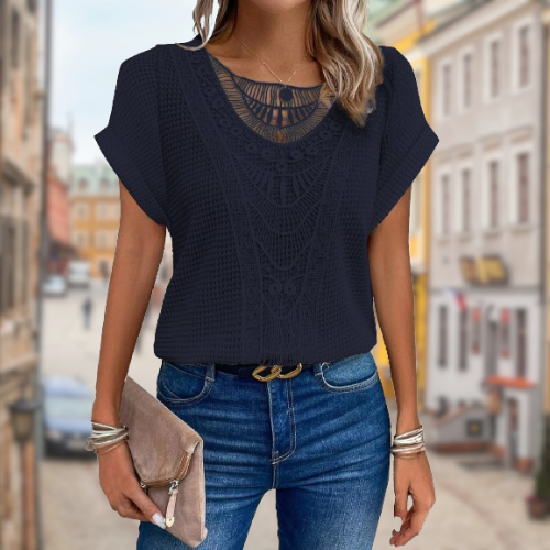 Elettra™ - Maglia estiva elegante ricamata alla moda