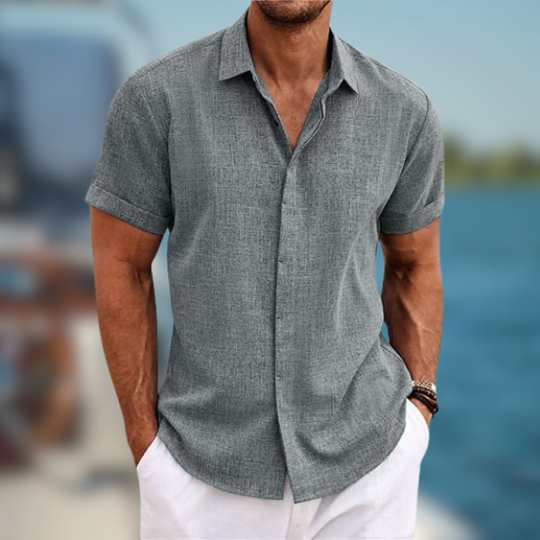 Lorenzo™ - Camicia estiva maniche corte fatta a mano