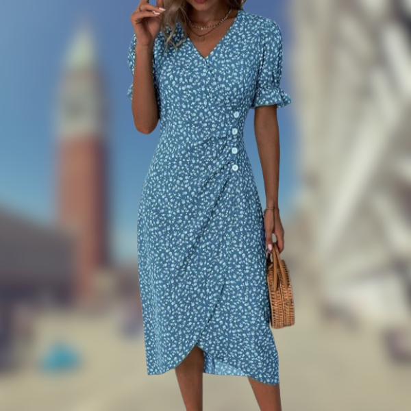 Cecilia™ - Abito midi estivo con maniche a sbuffo