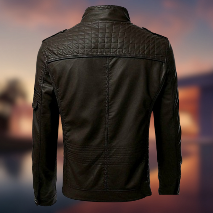 Christian™ - Giacca in pelle da uomo con cuciture raffinate