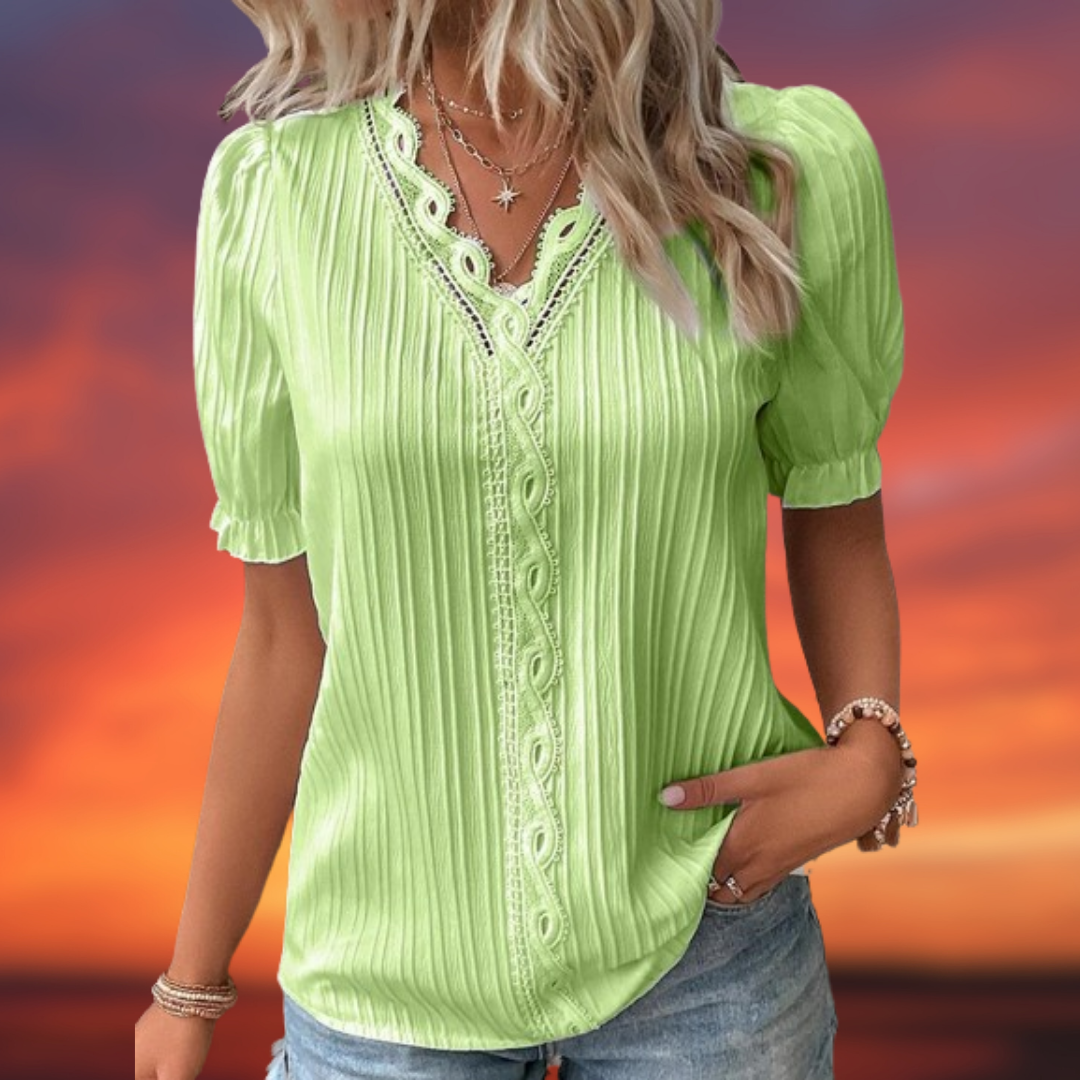 Laura™ - Top elegante in pizzo con scollo a V