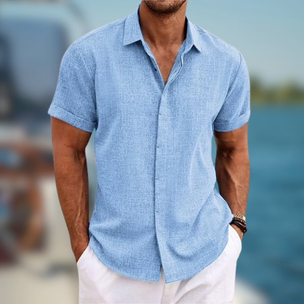 Lorenzo™ - Camicia estiva maniche corte fatta a mano