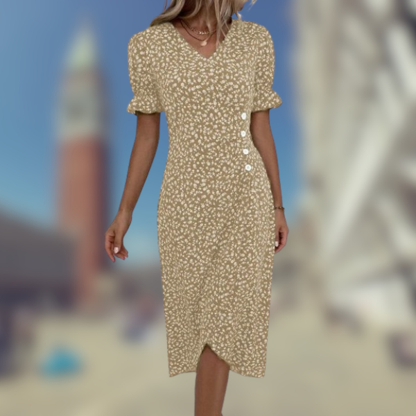 Cecilia™ - Abito midi estivo con maniche a sbuffo