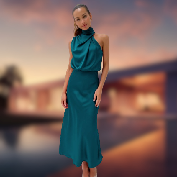 Letizia™ - Vestito elegante in raso senza maniche