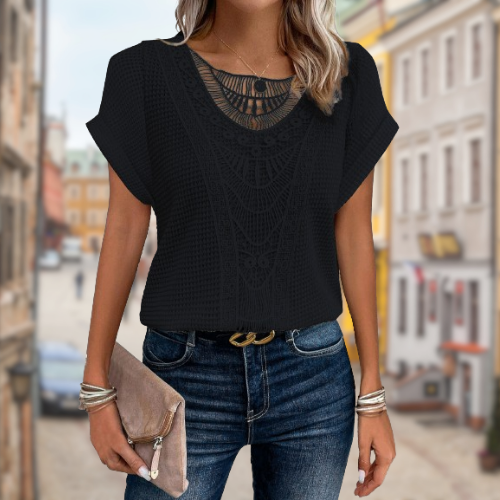 Elettra™ - Maglia estiva elegante ricamata alla moda