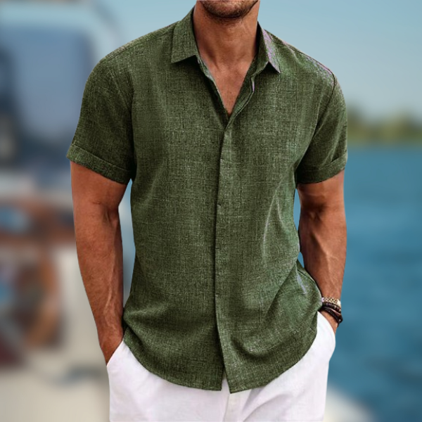 Lorenzo™ - Camicia estiva maniche corte fatta a mano