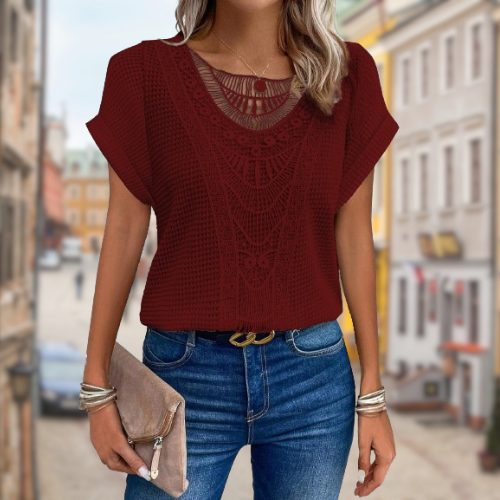 Elettra™ - Maglia estiva elegante ricamata alla moda