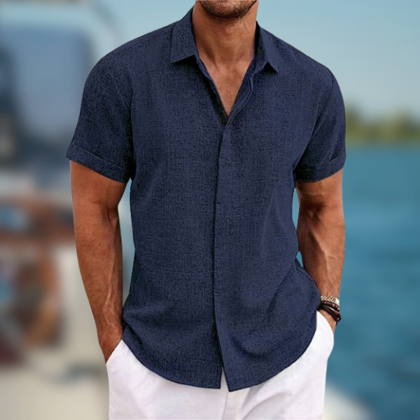 Lorenzo™ - Camicia estiva maniche corte fatta a mano